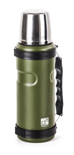 Butelka termiczna do picia G21, 1000 ml, zielona khaki z uchwytem