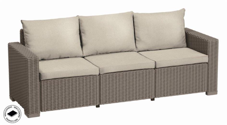 Meble ogrodowe Keter California sofa trzyosobowa Cappuccino