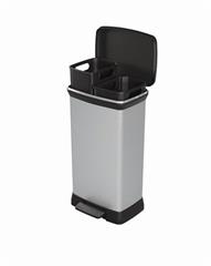 Kosz na śmieci Curver Deco Bin Duo 23l + 23l srebrny