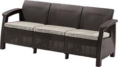 Meble ogrodowe Keter Corfu love seat max sofa trzyosobowa brązowa