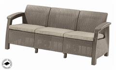 Meble ogrodowe Keter Corfu love seat max sofa trzyosobowa cappuccino