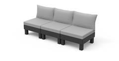 Meble ogrodowe Keter Elements sofa 3-osobowa grafitowa