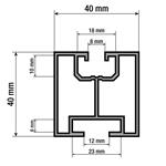 Profil aluminiowy G21 40x40 mm do śruby młotkowej i kamienia specjalnego, 6 m