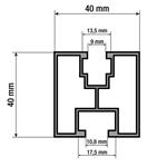 Profil aluminiowy G21 40x40 mm do śruby z łbem sześciokątnym i nakrętki, 6 m