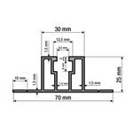 Profil aluminiowy G21 do dachu trapezowego i nakrętki kwadratowej, szerokość 70 mm, 6 m