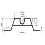 Profil aluminiowy G21 do dachu trapezowego z nakrętką kwadratową, 6 m