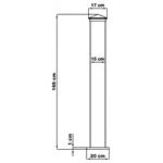 Słupek G21 do furtki i bramy 15x166 cm ze stopką, antracytowy, 2 sztuki