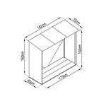 Schowek na drewno G21 WOH 136 - 182 x 75 cm, szary