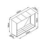 Schowek na drewno G21 WOH 181 - 242 x 75 cm, szary